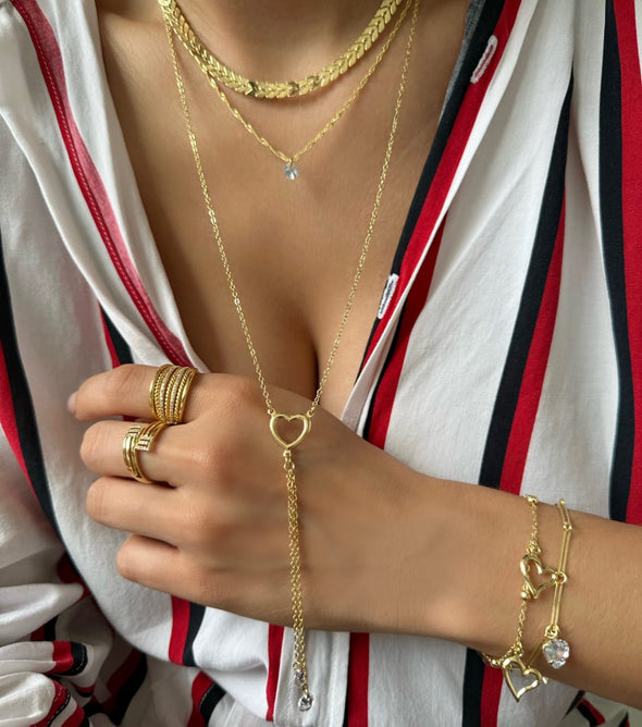 Colar duplo escama banhado a ouro 18k